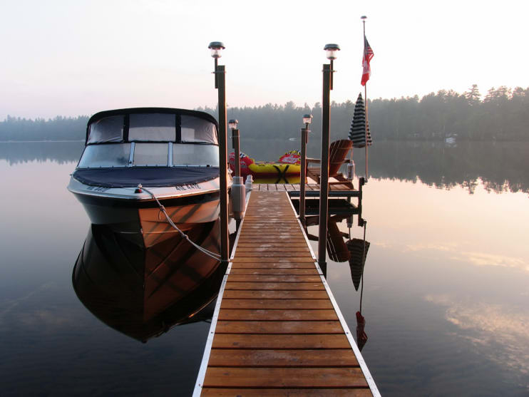 Morning Light on Our Completed Dock